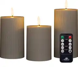Intratuin Anna's collection led stompkaars riba taupe d 7,5 h 10 / 12,5 / 15 cm 3 stuks aanbieding