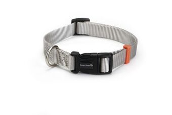 Welkoop Beeztees uni - halsband - nylon - licht grijs aanbieding