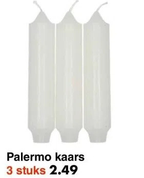 Wibra Palermo kaars 3 stuks aanbieding