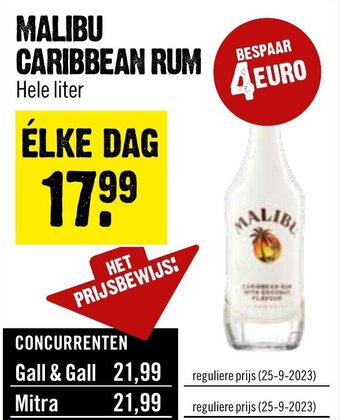 Dirck 3 MALIBU CARIBBEAN RUM aanbieding