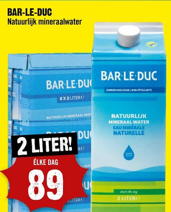 Dirck 3 BAR-LE-DUC Natuurlijk mineraalwater 2 LITER! aanbieding