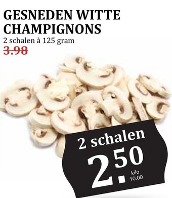 De Boerenschuur GESNEDEN WITTE CHAMPIGNONS aanbieding