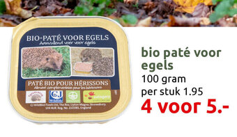 Deka Tuin bio paté voor egels 100g aanbieding