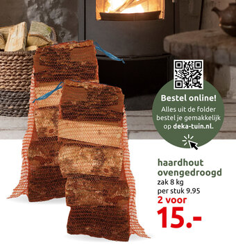 Deka Tuin haardhout ovengedroogd zak 8 kg aanbieding