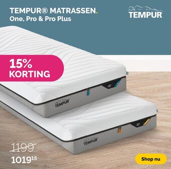 Beter Bed TEMPUR MATRASSEN One, Pro & Pro Plus aanbieding