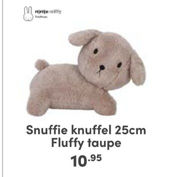 Baby & Tiener Snuffie knuffel 25cm Fluffy taupe aanbieding