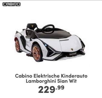 Baby & Tiener Cabino Elektrische Kinderauto Lamborghini Sian Wit aanbieding