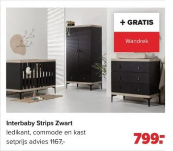 Baby-Dump Interbaby Strips Zwart aanbieding