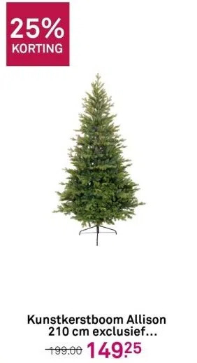 Karwei Kunstkerstboom allison 210 cm exclusief verlichting aanbieding