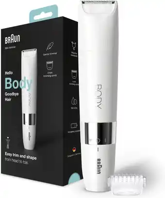 Bol.com Braun body bs1000 - mini trimmer - elektrische ontharing - vrouwen en mannen - wit aanbieding