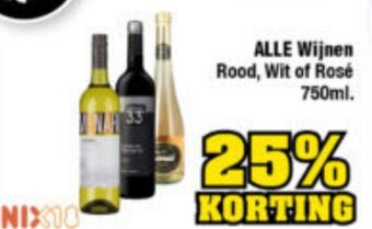 Budget Food ALLE Wijnen Rood, Wit of Rosé 750ml. aanbieding