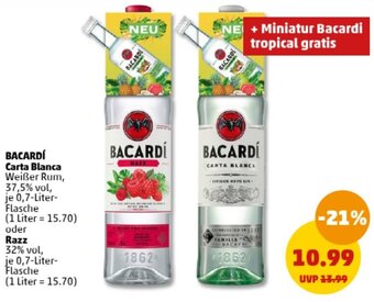 PENNY DE BACARDÍ Carta Blanca oder Razz aanbieding
