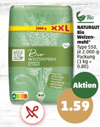 PENNY DE NATURGUT Bio Weizenmehl aanbieding