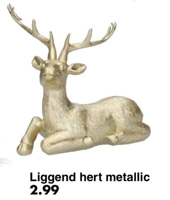 Wibra Liggend hert metallic aanbieding