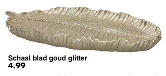 Wibra Schaal blad goud glitter aanbieding