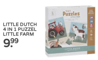 Prenatal LITTLE DUTCH 4 IN 1 PUZZEL LITTLE FARM aanbieding