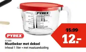 Marskramer Pyrex Maatbeker met deksel 1L aanbieding