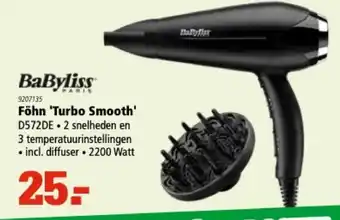 Marskramer BaByliss Fohn Turbo Smooth | D572DE aanbieding