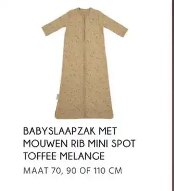 Babypark BABYSLAAPZAK MET MOUWEN RIB MINI SPOT TOFFEE MELANGE aanbieding