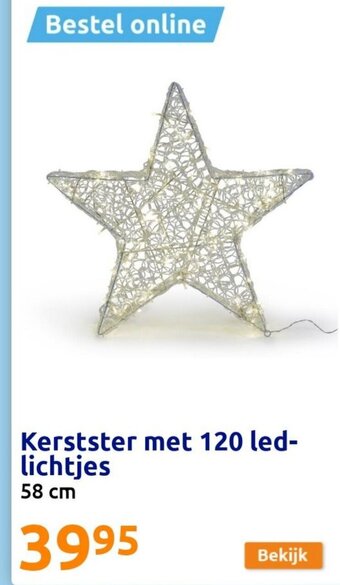 Action Kerstster met 120 led-lichtjes 58 cm aanbieding