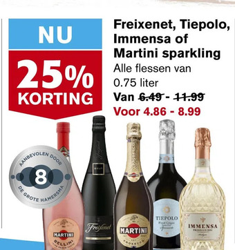 Hoogvliet Freixenet, tiepolo, immensa of martini sparkling aanbieding