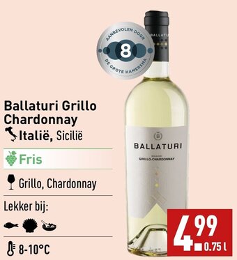 ALDI Ballaturi Grillo Chardonnay Italië, 0.75L aanbieding