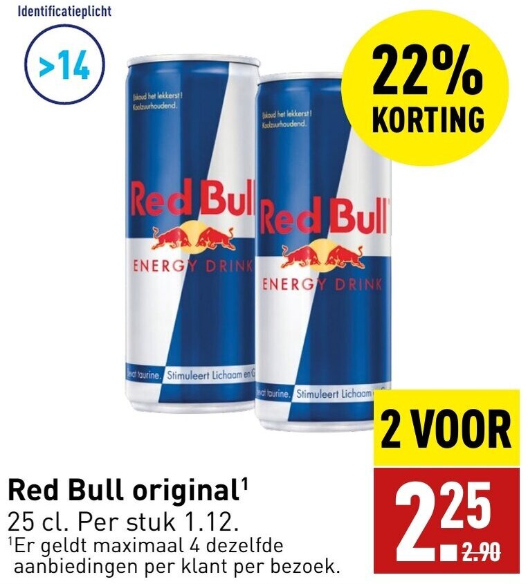 Red Bull original¹ 25 cl. aanbieding bij ALDI