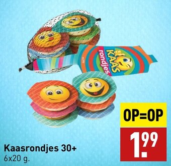 ALDI Kaasrondjes 30+ 6x20 g. aanbieding