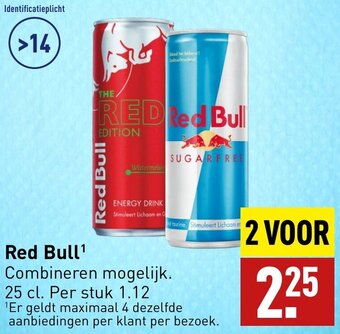 ALDI Red Bull¹ 25 cl aanbieding