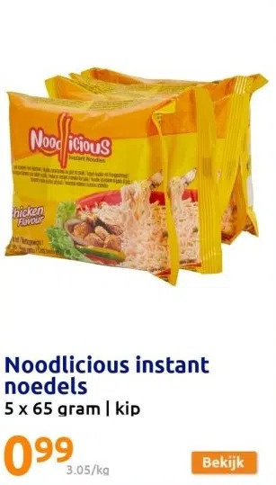 Action Noodlicious instant noedels aanbieding