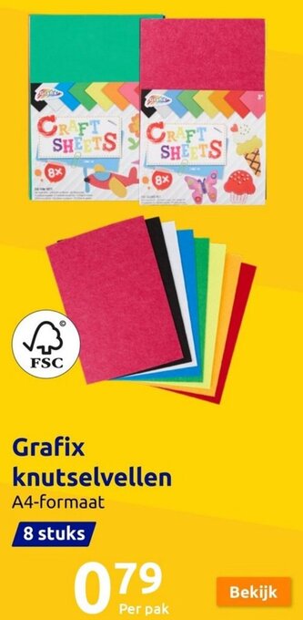 Action Grafix knutselvellen 8 stuks aanbieding