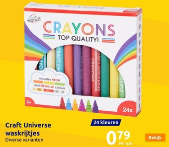Action Craft Universe waskrijtjes 24 kleuren aanbieding