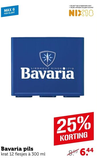 Coop Bavaria pils krat 12 flesjes à 300 ml aanbieding