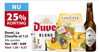 Hoogvliet Duvel, La Chouffe of 't IJ aanbieding