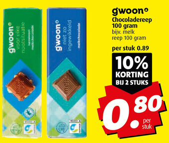 Boni gwoon Chocoladereep 100 gram aanbieding