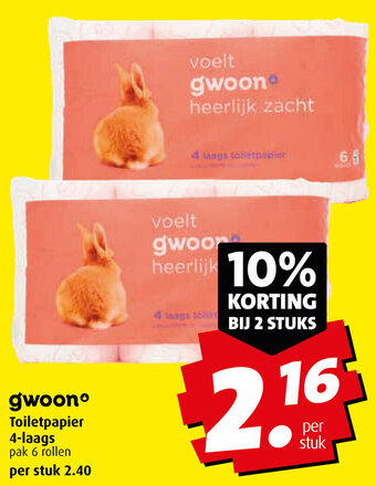 Boni gwoon Toiletpapier 4-laags aanbieding