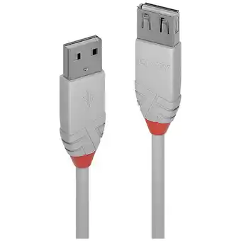 Conrad Lindy usb-kabel usb 2.0 usb-a stekker, usb-a bus 2.00 m grijs 36713 aanbieding