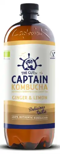 De Online Drogist The gutsy captain kombucha ginger lemon 1lt aanbieding