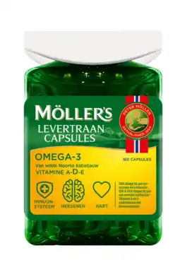 De Online Drogist Mollers levertraan omega-3 capsules 160cp aanbieding