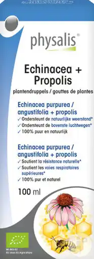 De Online Drogist Physalis echinacea + propolis plantendruppels bio 100ml aanbieding