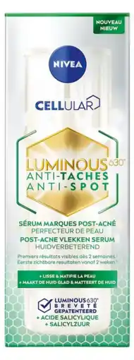 De Online Drogist Nivea cellular luminous630 anti-spot post-acne vlekken serum 30ml aanbieding