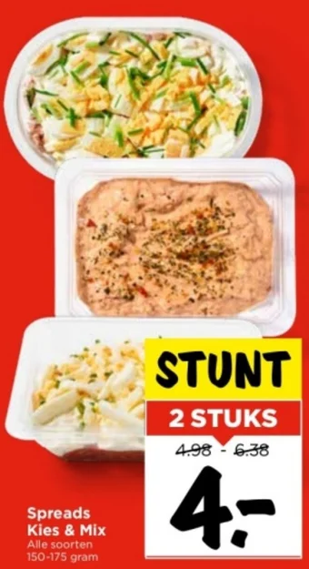 Vomar Voordeelmarkt Spreads Kies & Mix Alle soorten 150-175 gram aanbieding