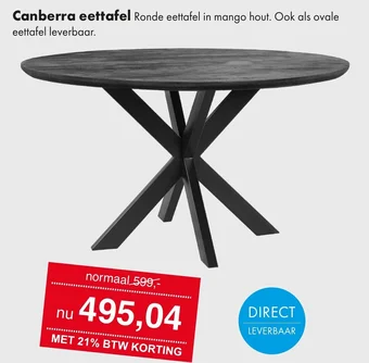 Woonsquare Canberra eettafel aanbieding