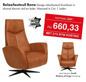 Woonsquare Relaxfauteuil Reno aanbieding