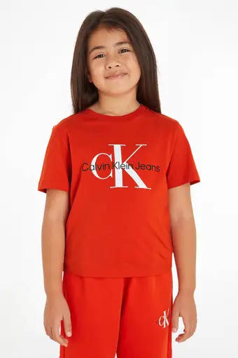 Wehkamp Calvin klein unisex t-shirt met biologisch katoen rood aanbieding