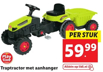 Lidl Play tive Traptractor met aanhanger aanbieding