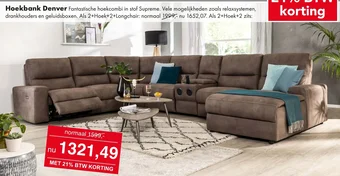 Woonsquare Hoekbank Denver aanbieding