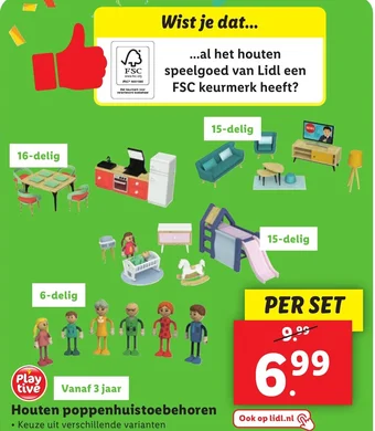 Lidl Houten poppenhuistoebehoren aanbieding