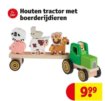 Kruidvat Houten tractor met boerderijdieren aanbieding