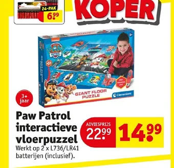 Kruidvat Paw Patrol interactieve vloerpuzzel aanbieding